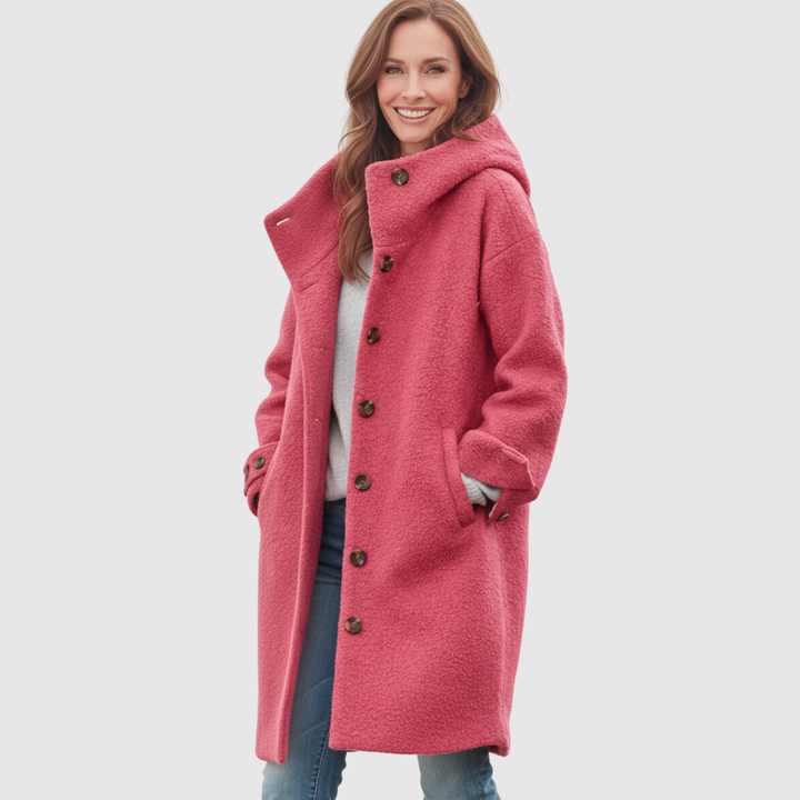Clementine | Women's Long Hooded Button Front Coat