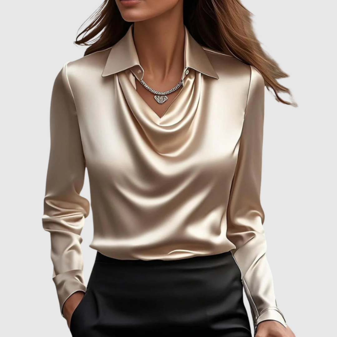 Rosa | Women's Satin Cowl Neck Blouse