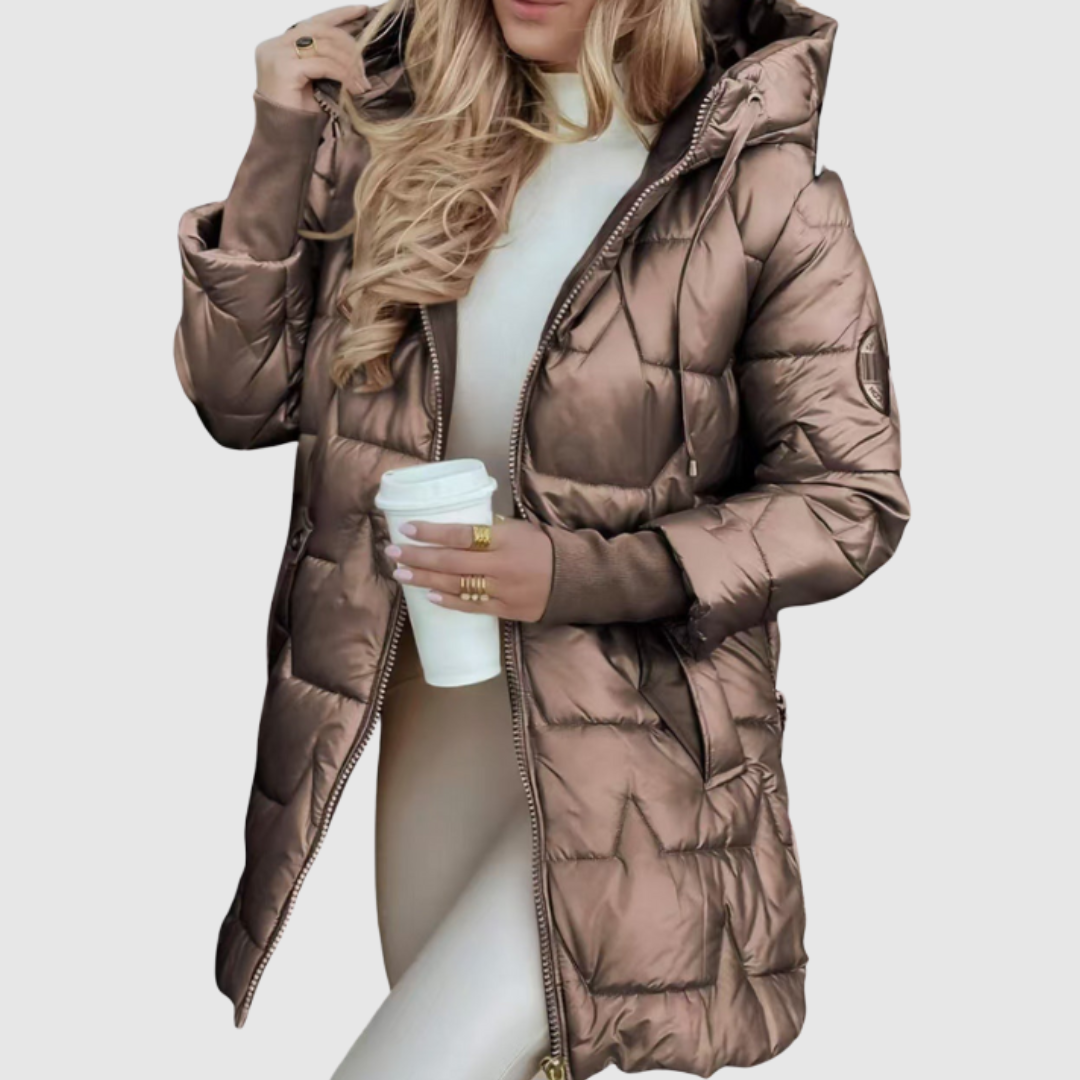 Octavia | Women's Quilted Hooded Longline Jacket