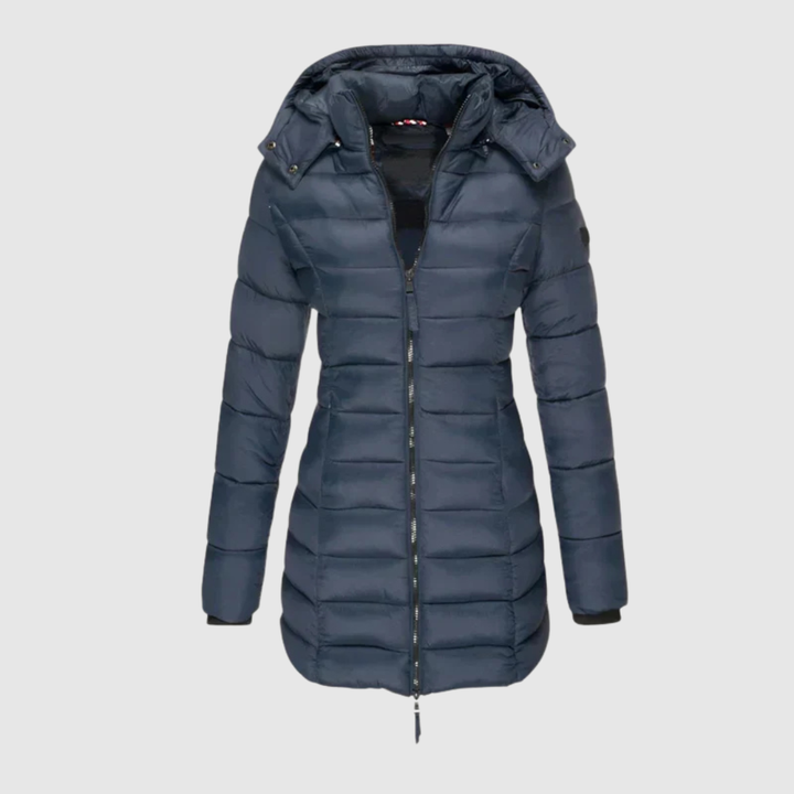 Brooke | Women's Quilted Longline Hooded Coat