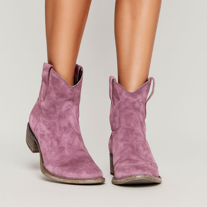 Alma | Women's Western Block Heel Ankle Boots