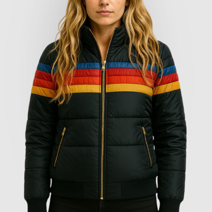 Kayla | Women's Color Block Striped Puffer Jacket