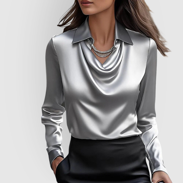 Rosa | Women's Satin Cowl Neck Blouse