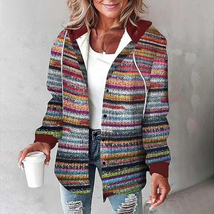 Andrea | Women's Checked Hooded Shirt Jacket