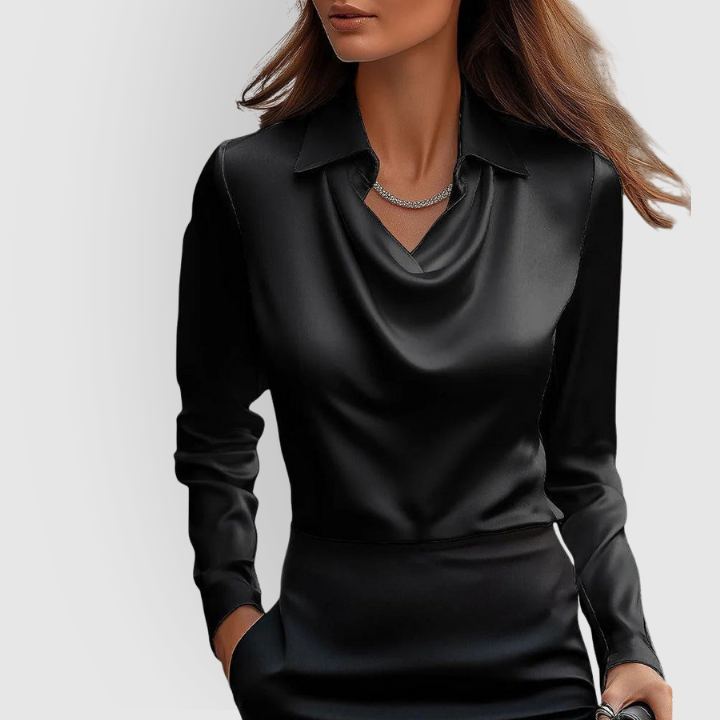 Rosa | Women's Satin Cowl Neck Blouse