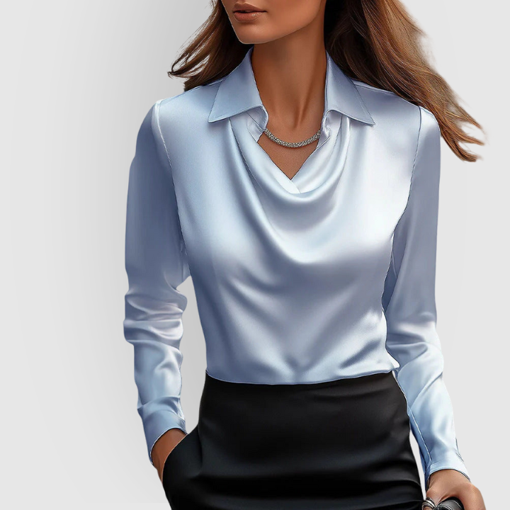 Rosa | Women's Satin Cowl Neck Blouse