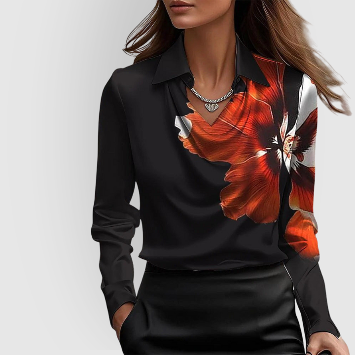 Rosa | Women's Satin Cowl Neck Blouse