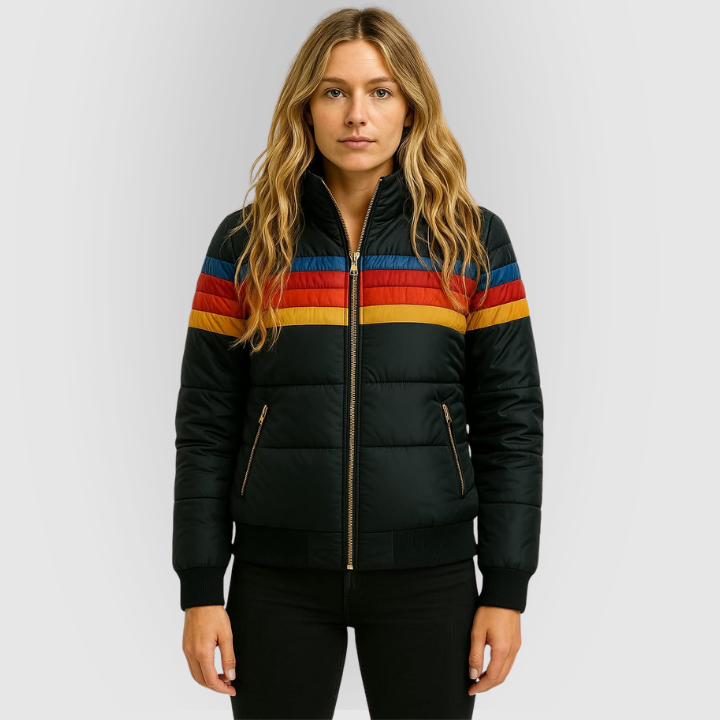 Kayla | Women's Color Block Striped Puffer Jacket