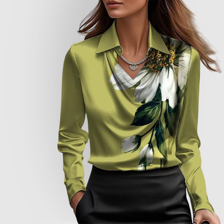 Rosa | Women's Satin Cowl Neck Blouse