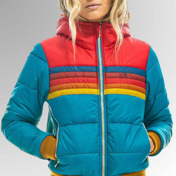 Kayla | Women's Color Block Striped Puffer Jacket