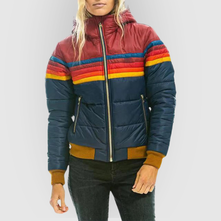 Kayla | Women's Color Block Striped Puffer Jacket