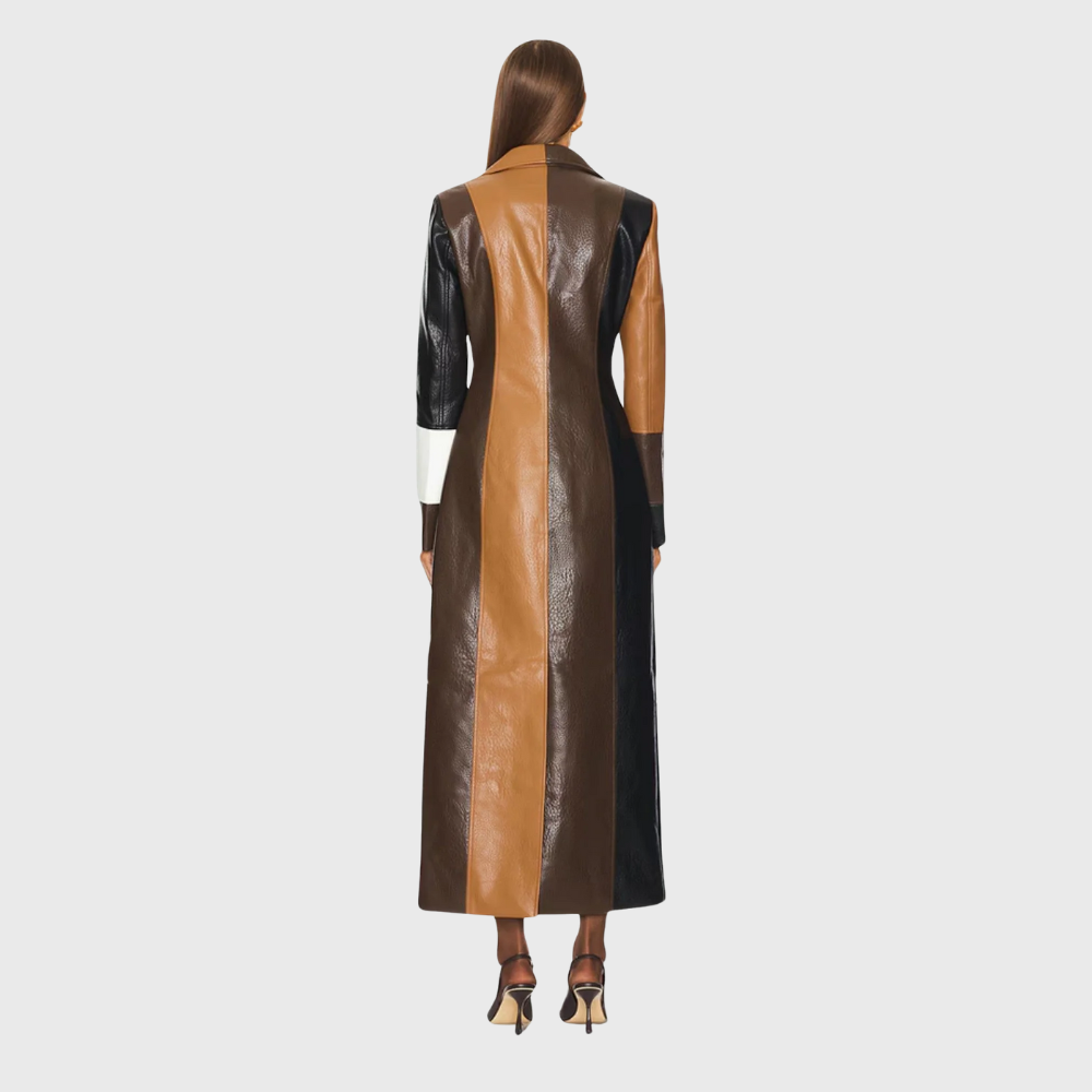 Carolyn | Women's Long Patchwork Trench Coat