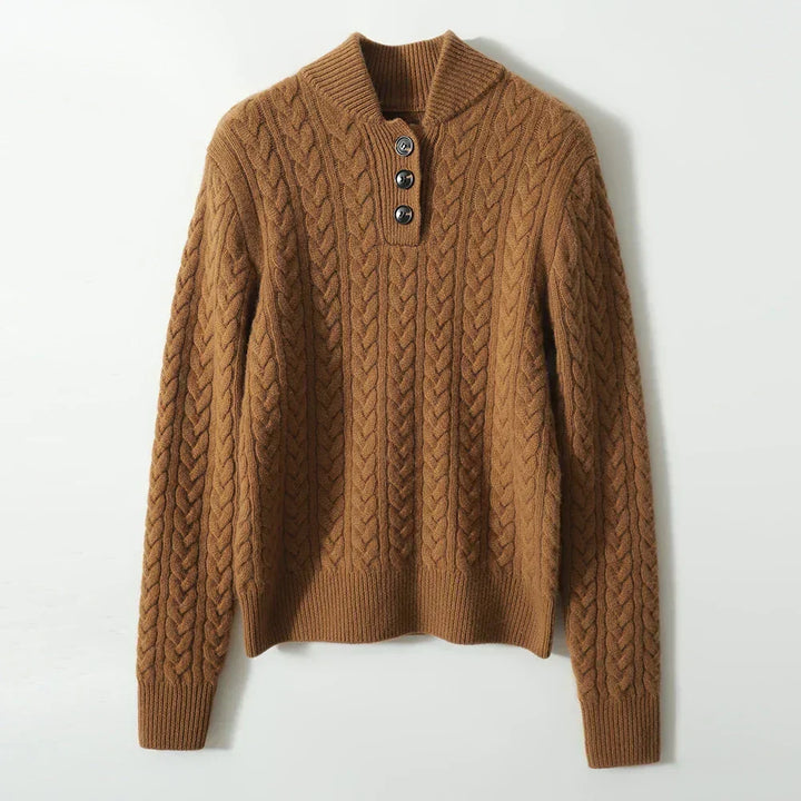 Stella | Women's Cable Knit Button Up Sweater