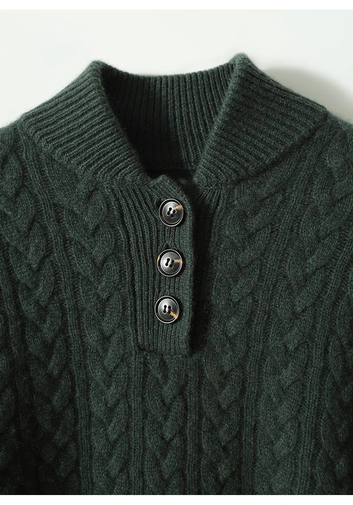 Stella | Women's Cable Knit Button Up Sweater