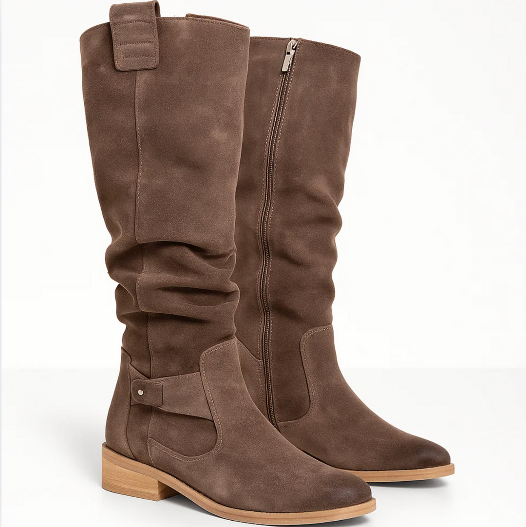 Brenda | Women's Knee-High Slouch Block Heel Boots