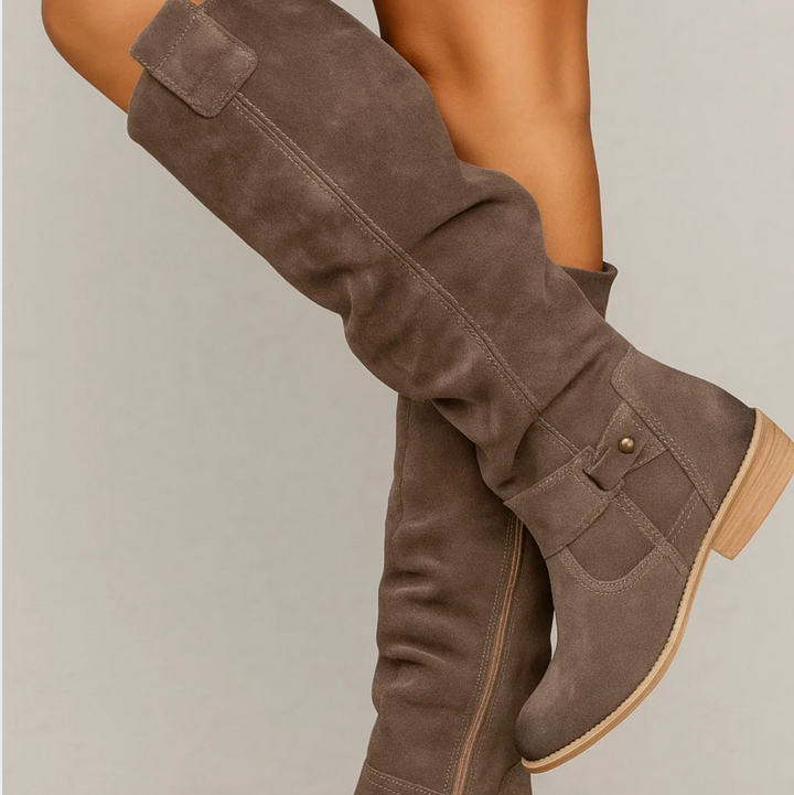 Brenda | Women's Knee-High Slouch Block Heel Boots