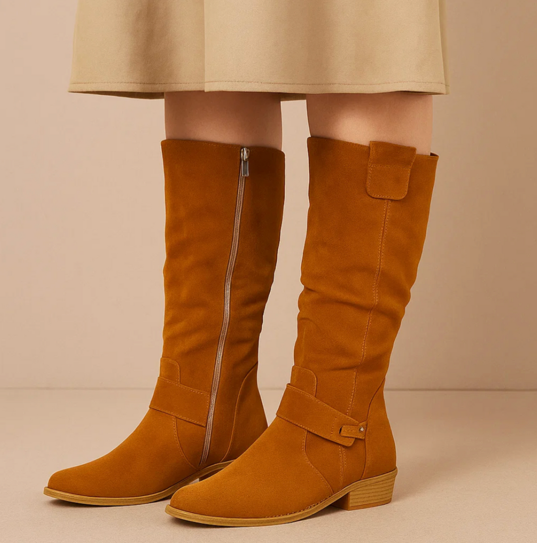 Brenda | Women's Knee-High Slouch Block Heel Boots