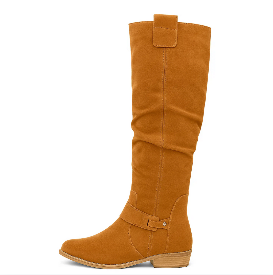 Brenda | Women's Knee-High Slouch Block Heel Boots