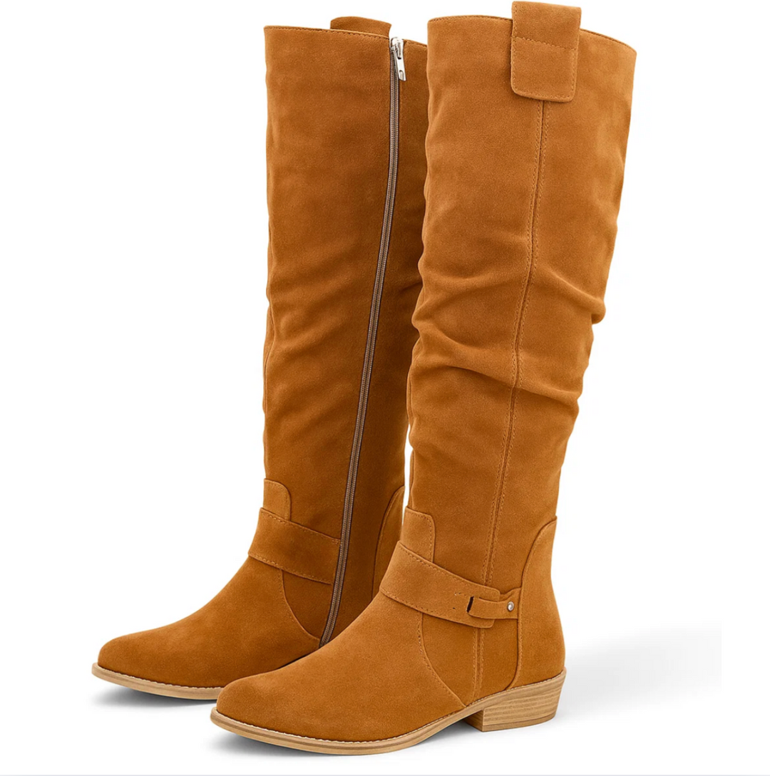 Brenda | Women's Knee-High Slouch Block Heel Boots