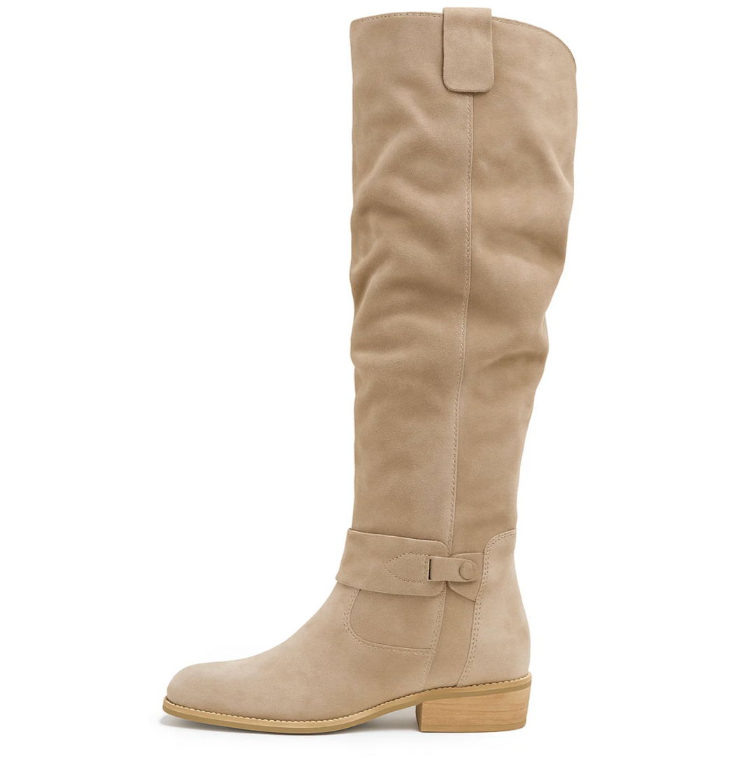 Brenda | Women's Knee-High Slouch Block Heel Boots