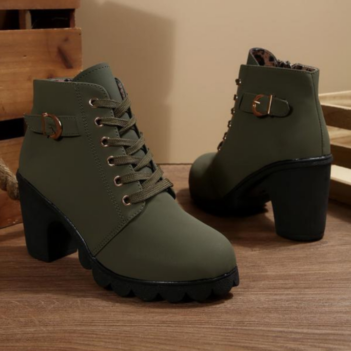 Philippa | Women's Lace-Up Chunky Ankle Boots
