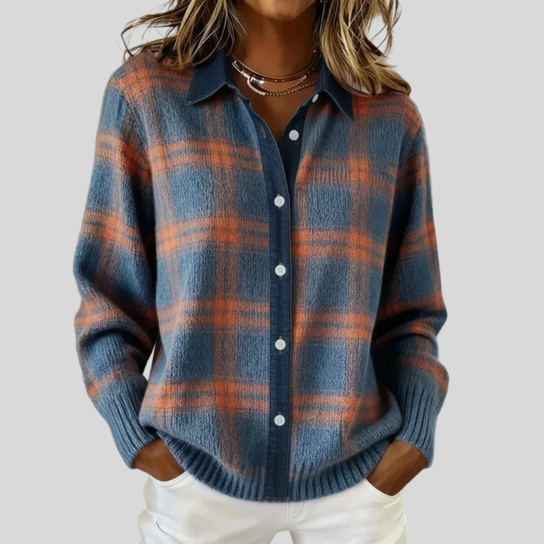 Elaine | Women's Plaid Knitted Cardigan