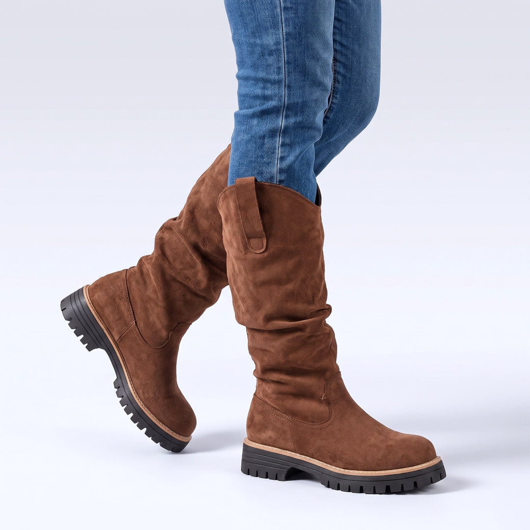 Marigold | Women's Knee-High Slouch Lug Boots