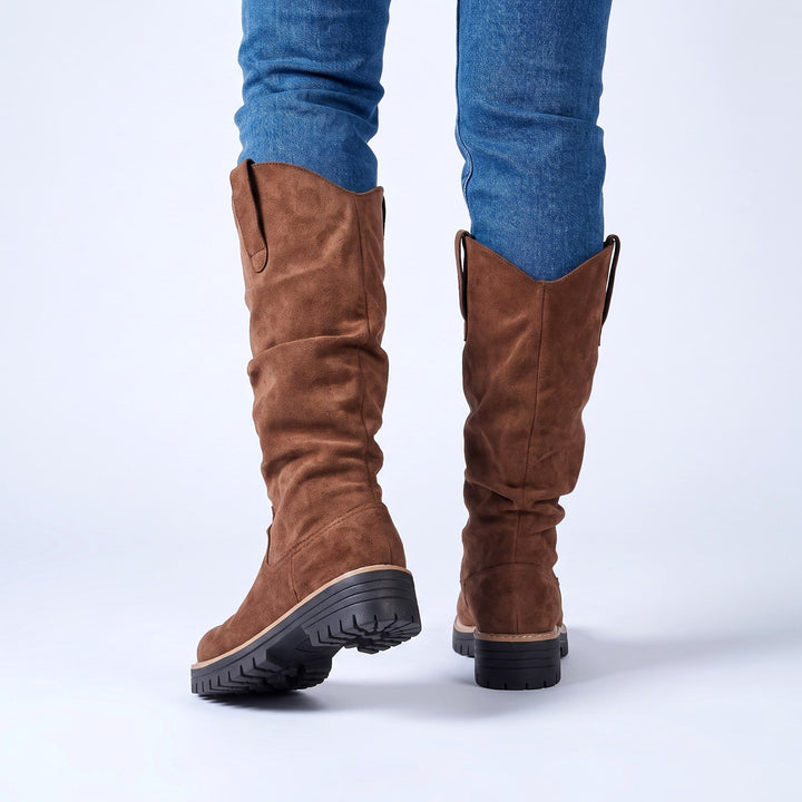 Marigold | Women's Knee-High Slouch Lug Boots