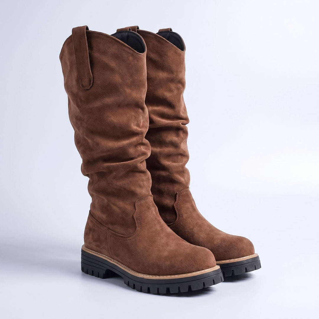 Marigold | Women's Knee-High Slouch Lug Boots