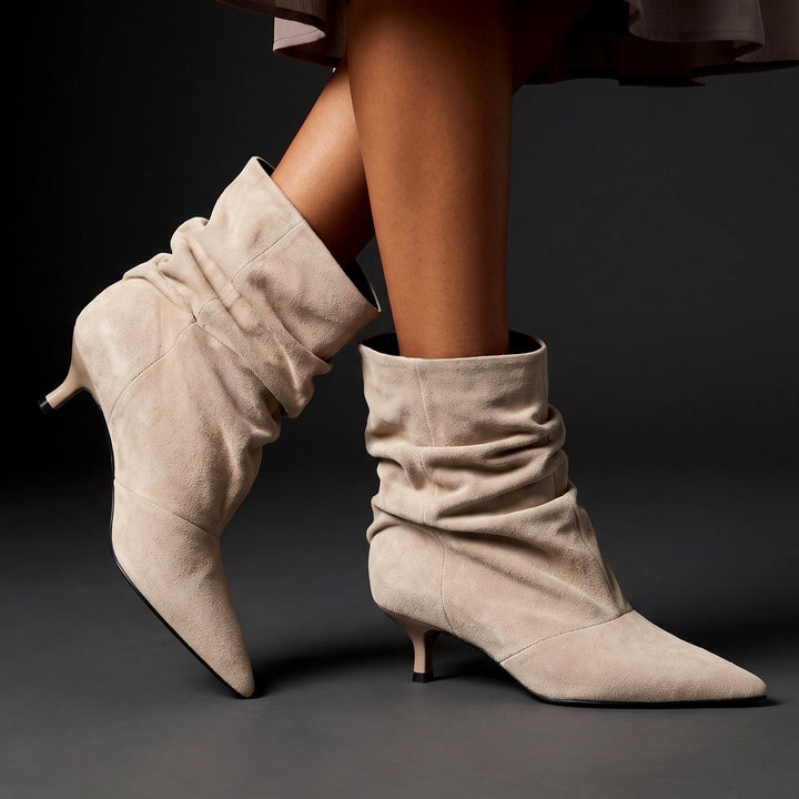 Lacey | Women's Slouch Kitten Heel Boots