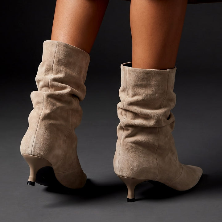 Lacey | Women's Slouch Kitten Heel Boots