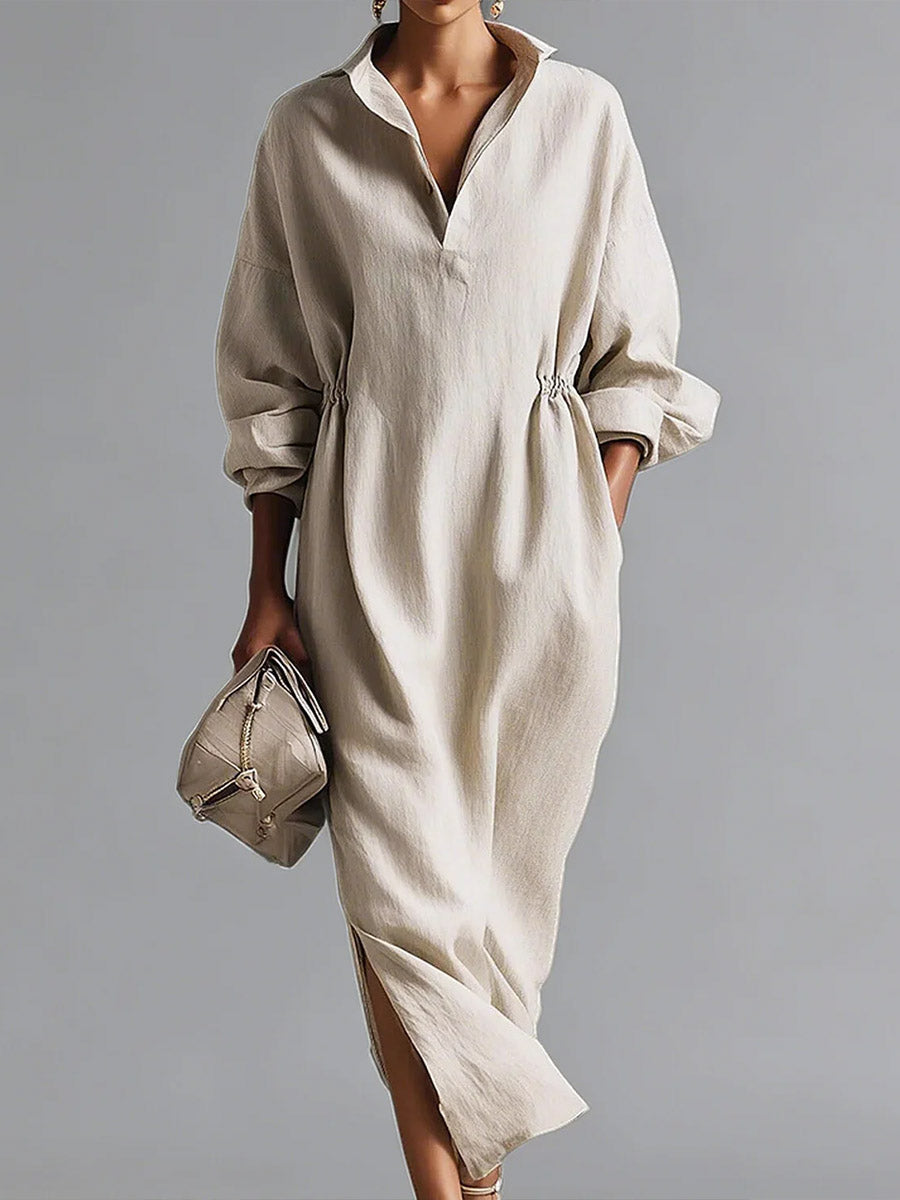 Bonnie | Women's Lapel Long Sleeve Shirt Dress