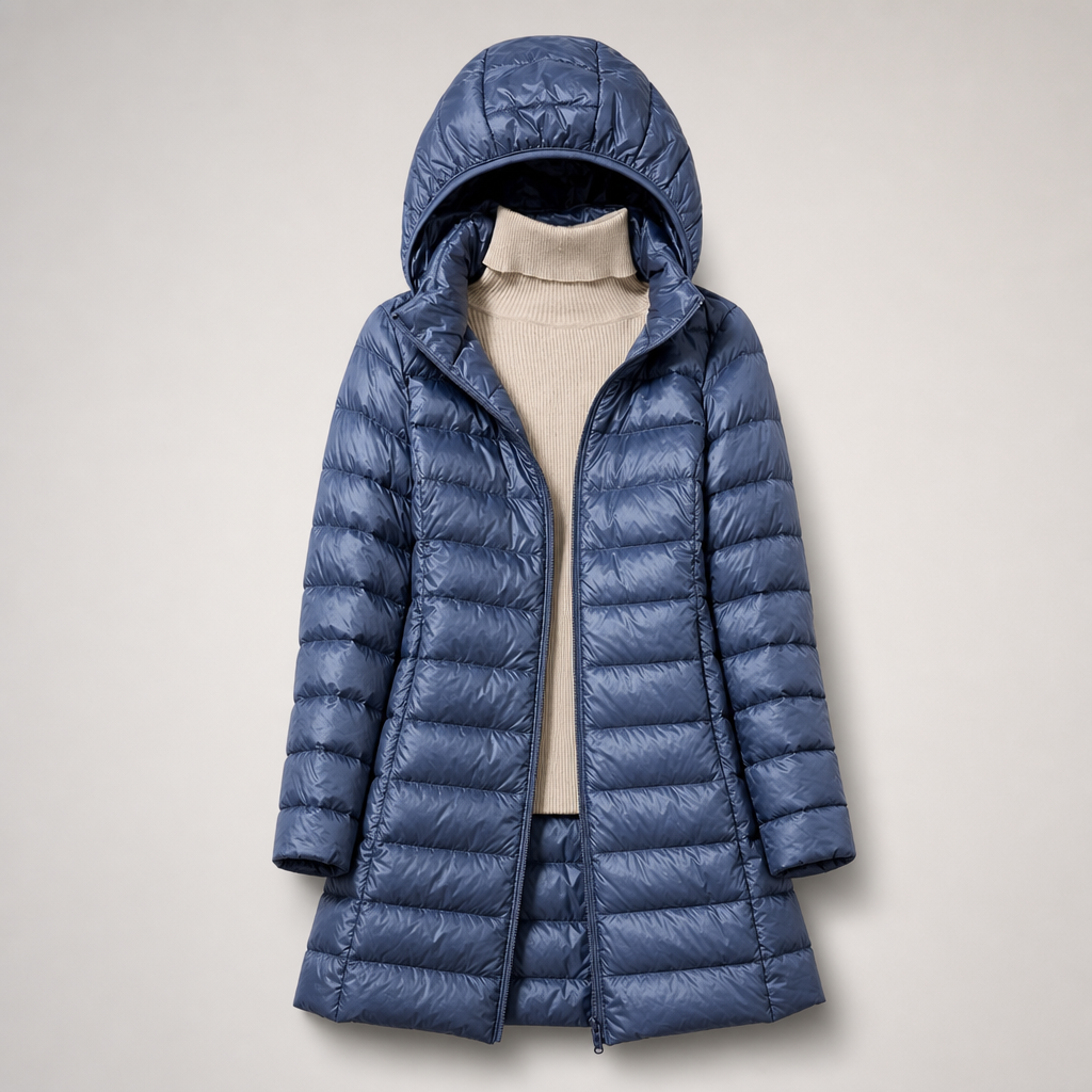 Lindsay | Women's Quilted Longline Hooded Puffer Jacket