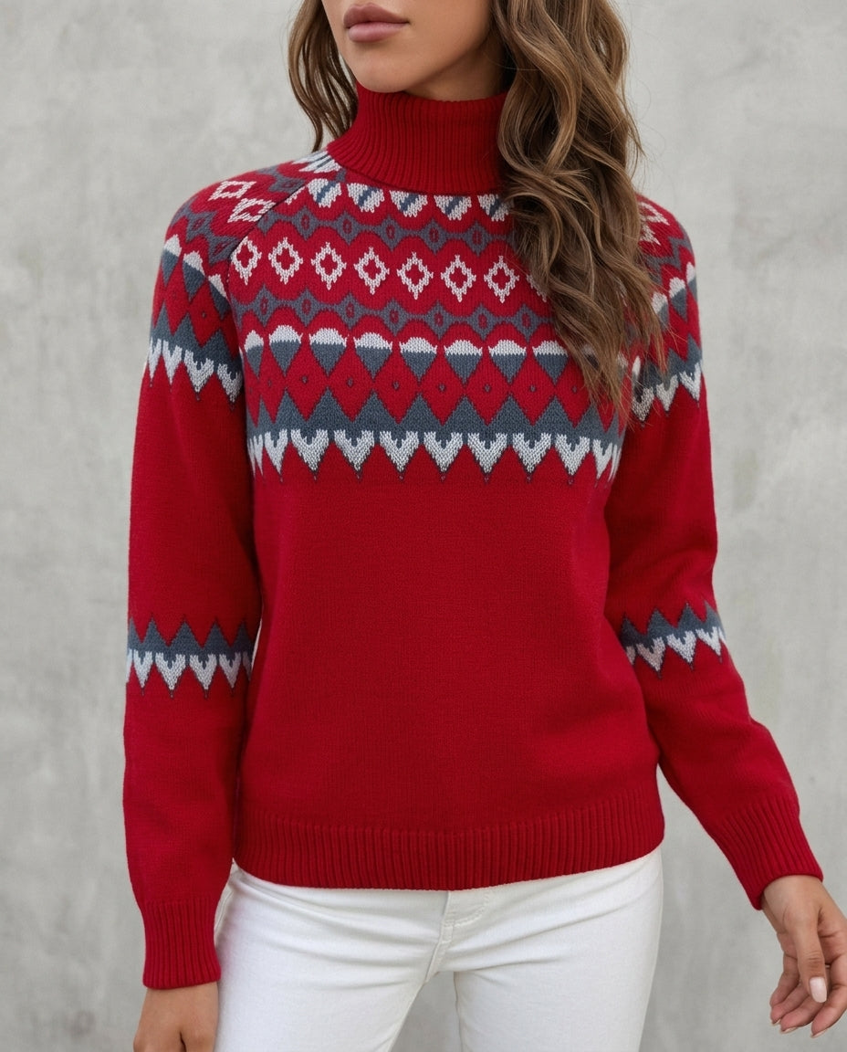 Katie | Women's Fair Isle Turtleneck Sweater