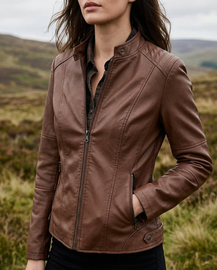 Melanie | Women's Cropped Moto Jacket