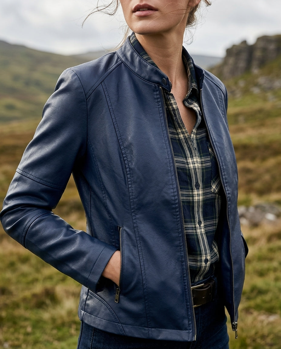 Melanie | Women's Cropped Moto Jacket