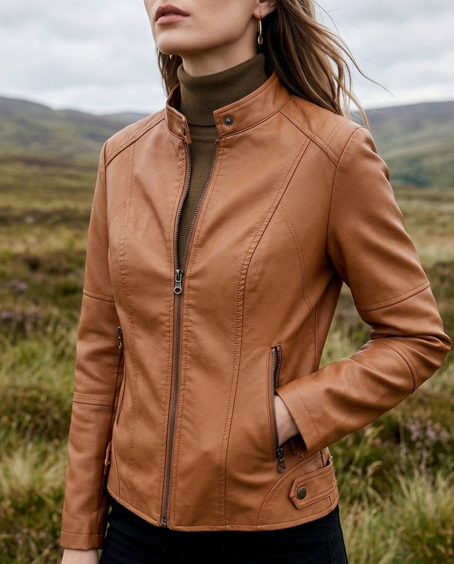 Melanie | Women's Cropped Moto Jacket