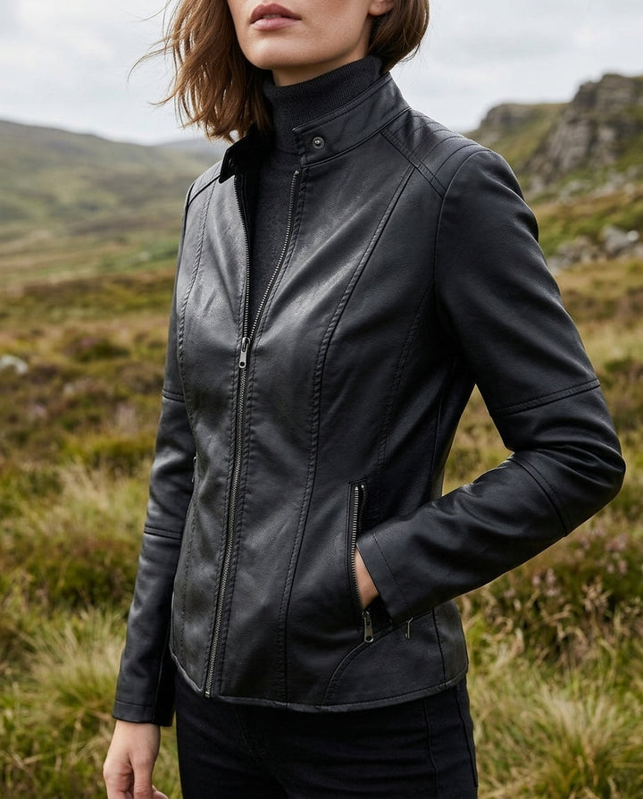 Melanie | Women's Cropped Moto Jacket