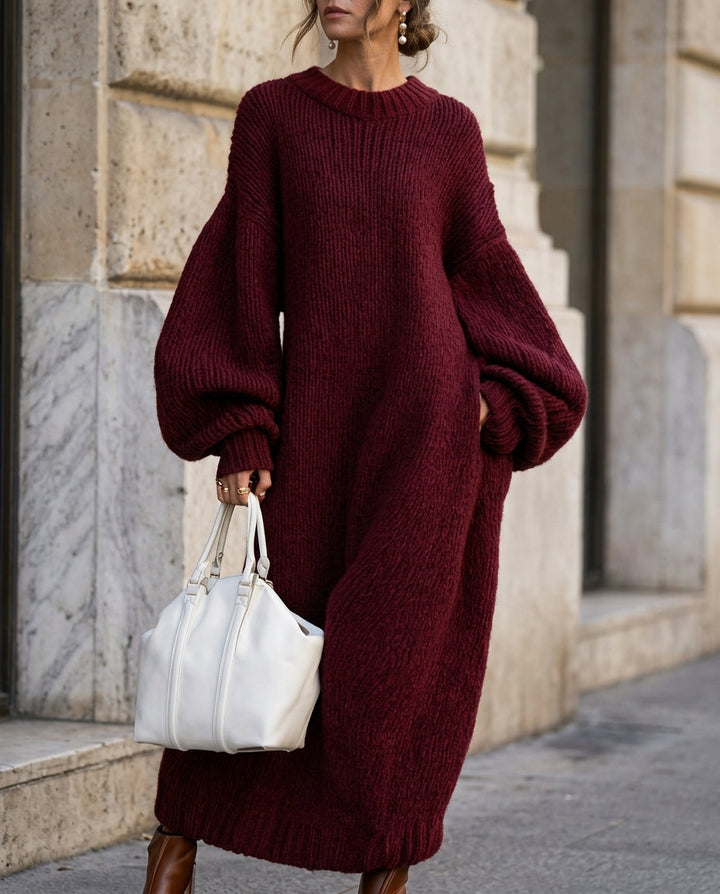 Camille | Women's Oversized Ribbed Knit Maxi Dress