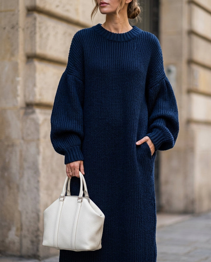 Camille | Women's Oversized Ribbed Knit Maxi Dress