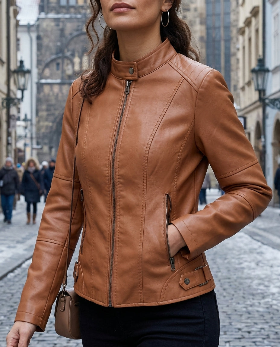 Angie | Women's Cropped Moto Jacket