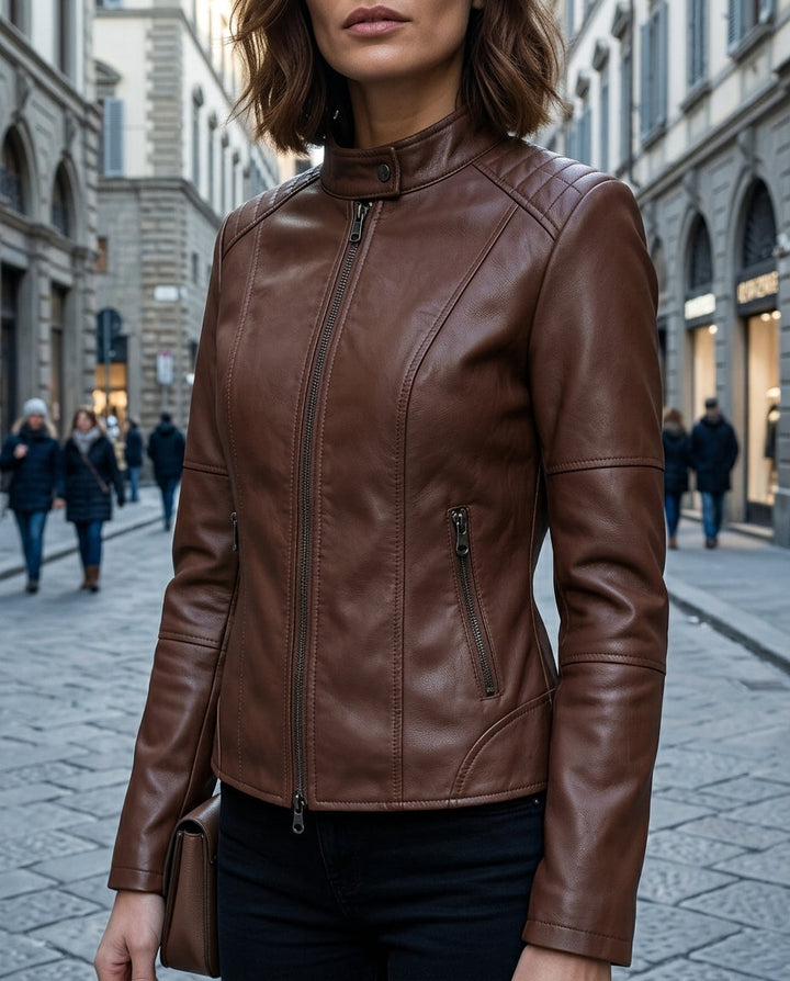 Angie | Women's Cropped Moto Jacket