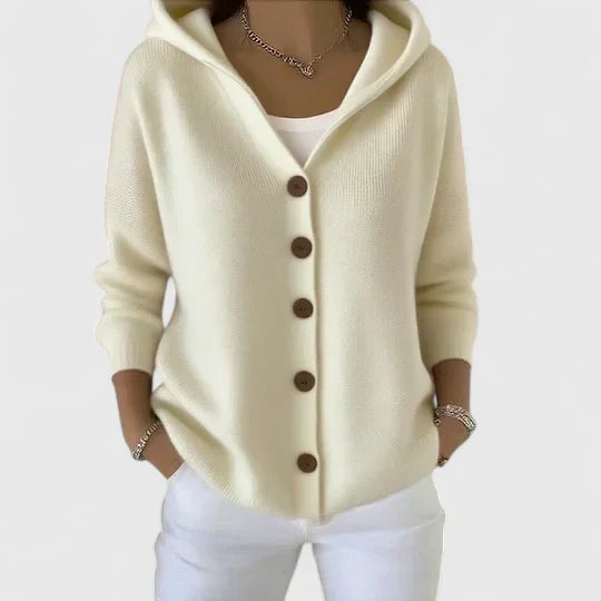 Agatha | Women's Hooded Knitted Button Cardigan