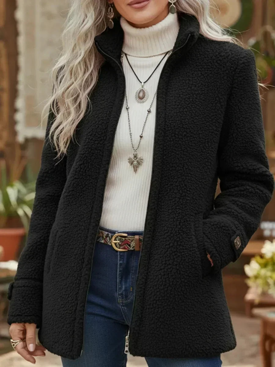 Donna | Women's Zip-Up High Collar Fleece Jacket