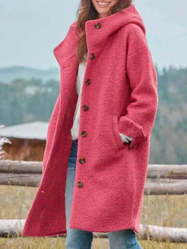 Clementine | Women's Long Hooded Button Front Coat