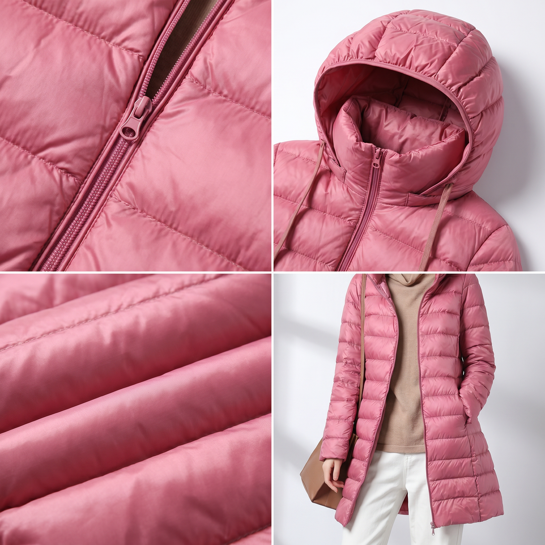 Lindsay | Women's Quilted Longline Hooded Puffer Jacket