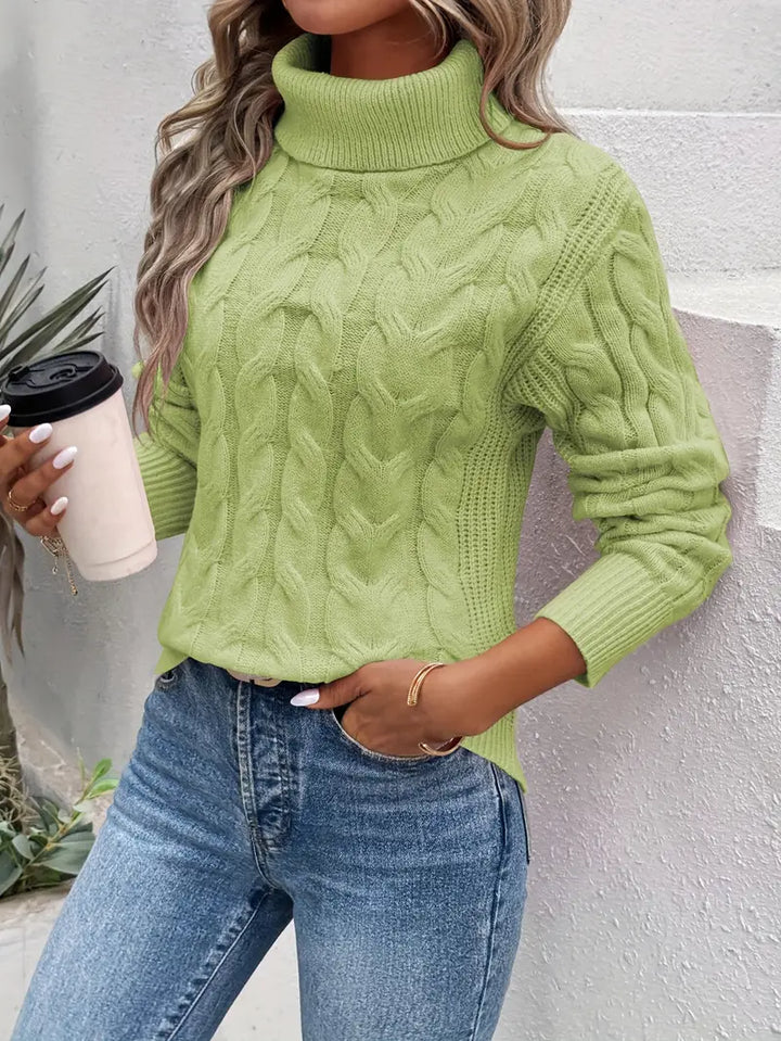 Ophelia | Women's Cable Knit Turtleneck Sweater