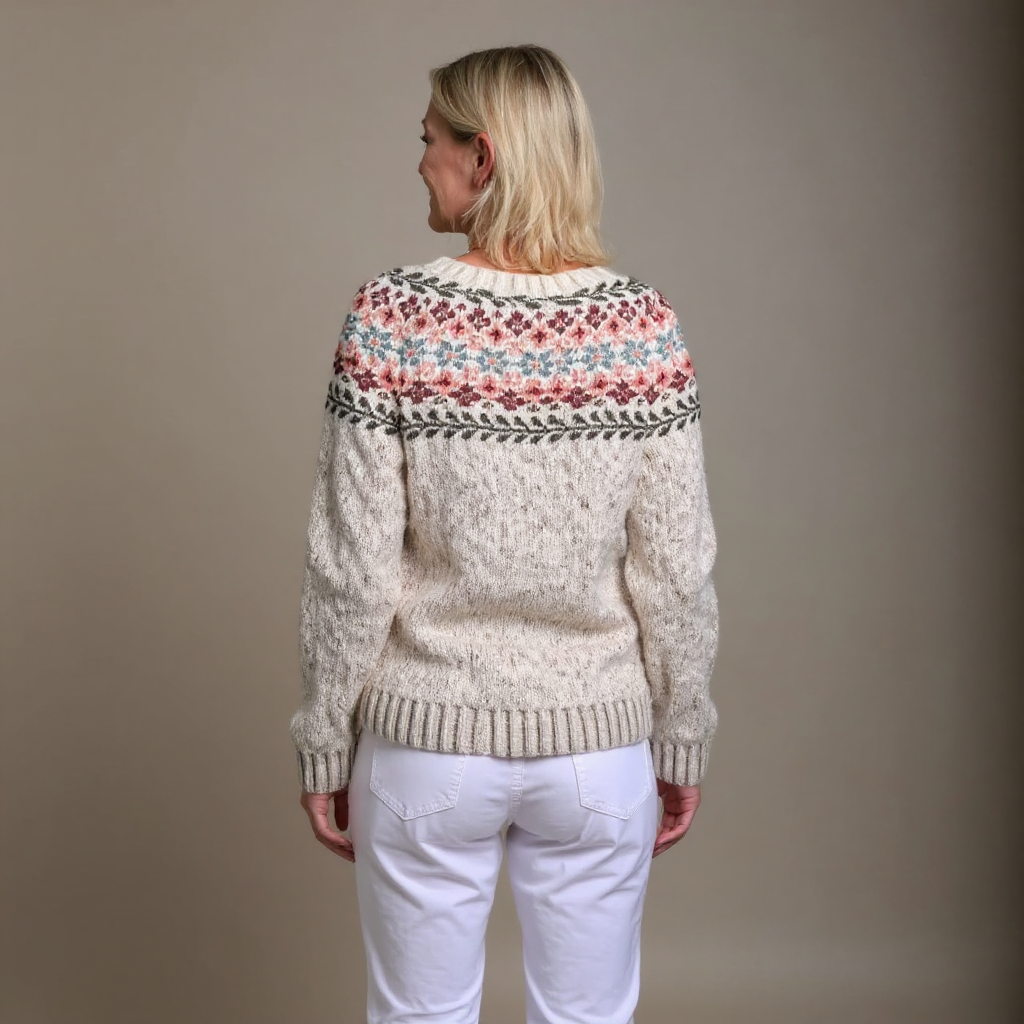 Sharon | Women's Floral Yoke Knitted Cardigan