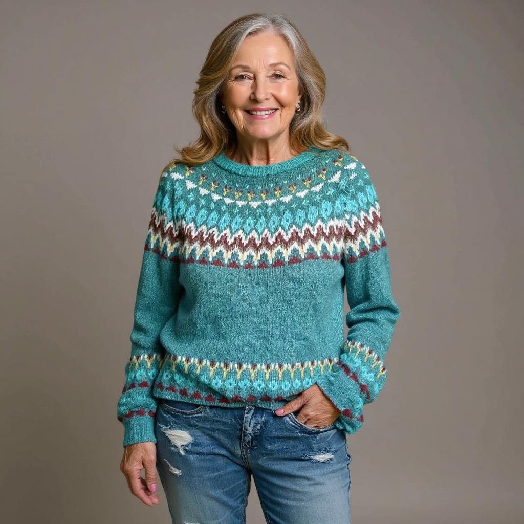 Dawn | Women's Fair Isle Round Neck Sweater