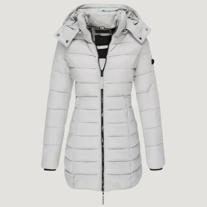 Brooke | Women's Quilted Longline Hooded Coat